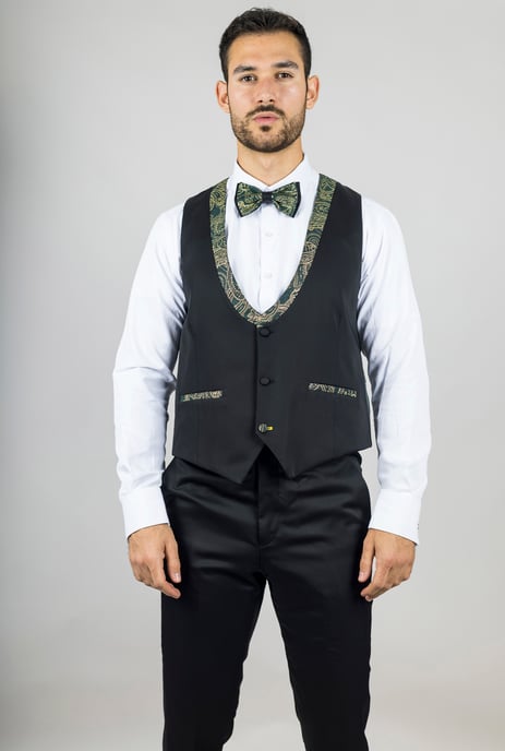 Herren 4-teiliger grüner Paisleymananzug maßgeschneidert - Image 6