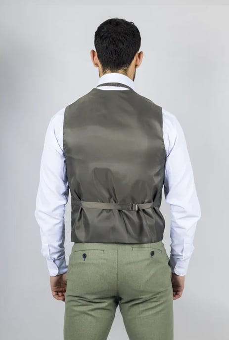 Herren Sage Tailor Fit 3-teiliges Leinen Sommer Hochzeitsanzug - Image 5