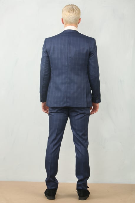 Herren 3-teiliges Prince-of-Wales-Blau Anzug Arbeitskleidung - Image 3