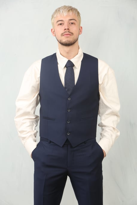 Herren Marineblau 3-teiliger formeller klassischer Anzug für für die Arbeit - Image 4