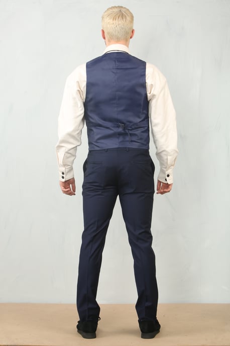 Herren Marineblau 3-teiliger formeller klassischer Anzug für für die Arbeit - Image 6