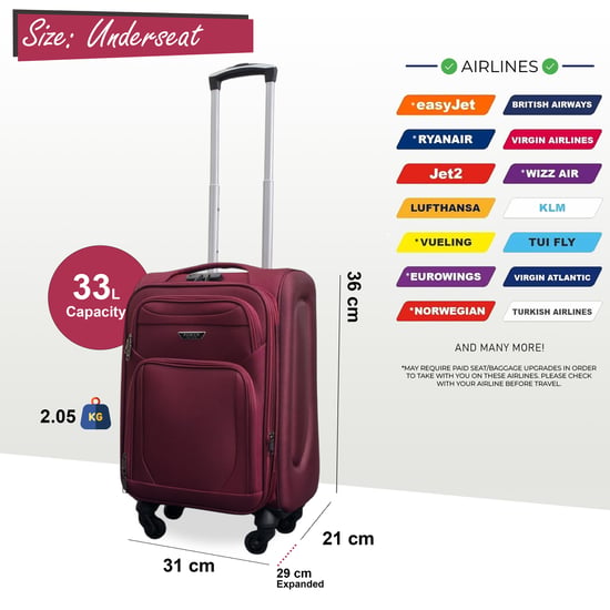Weichschalen-Reisekoffer aus leichtem Nylon mit 4 Rädern, unter dem Sitz verstaubar - Image 2