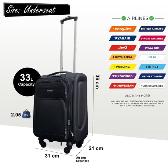 Weichschalen-Reisekoffer aus leichtem Nylon mit 4 Rädern, unter dem Sitz verstaubar - Image 2