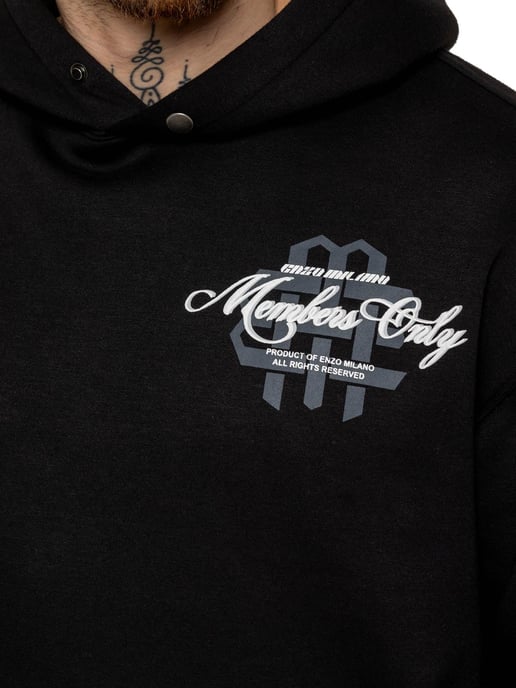 Enzo Milano | Herren übergroßer bedruckter Hoodie - Image 3