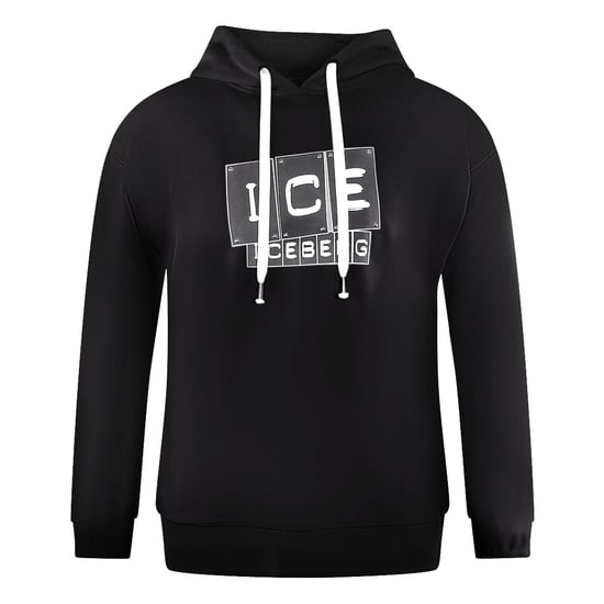 Ice Iceberg - Schwarzer Kapuzenpullover mit auffälligem Blocklogo - Image 1