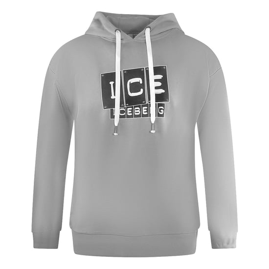 Ice Iceberg - Grauer Kapuzenpullover mit auffälligem Blocklogo - Image 1