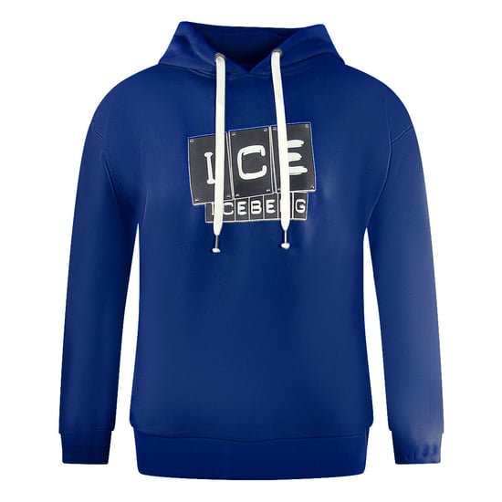 Ice Iceberg - Blauer Kapuzenpullover mit auffälligem Blocklogo - Image 1