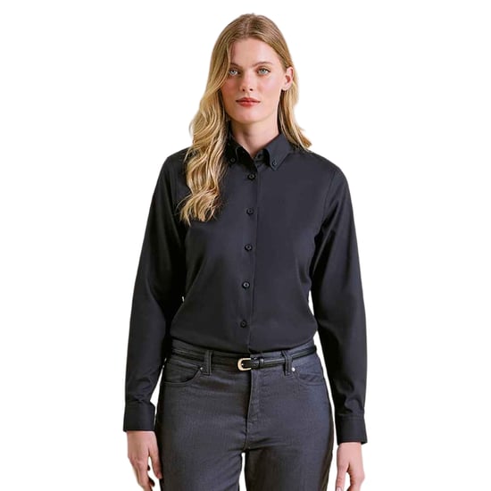 Premier - "Supreme" Formelles Hemd für Damen Langärmlig (Schwarz) - Image 2