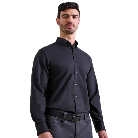 Premier - "Supreme" Formelles Hemd für Herren Langärmlig (Schwarz) - Image 3