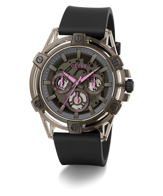 Guess Sportliche Pink Limited Edition Herren Uhr Schwarz GW0032G2 - Image 5