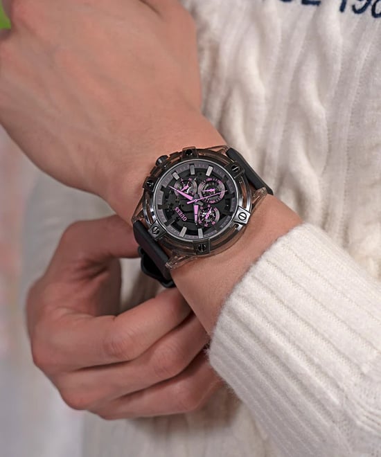 Guess Sportliche Pink Limited Edition Herren Uhr Schwarz GW0032G2 - Image 6