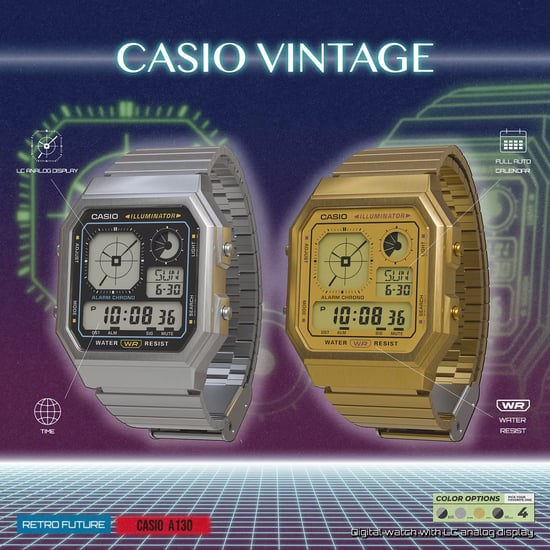 Casio Casio Collection Vintage Gold Unisex Armbanduhr A130WEG-9AEF - Image 4