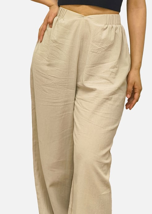 Stein Taille Band Detail Wide Leg Hose - Image 2