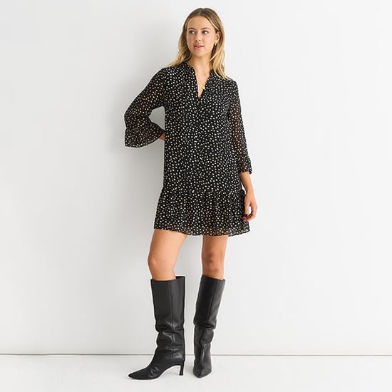 Schwarzes Animal Spot Shirt Minikleid - Image 3