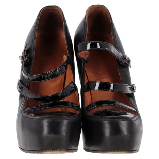 Lanvin 2009 Lanvin Paris Escarpin Riemchenpumps aus schwarzem Leder - Image 2