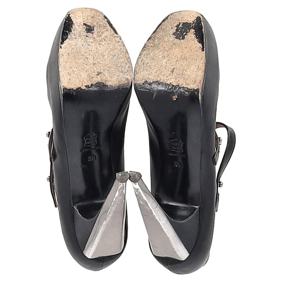 Lanvin 2009 Lanvin Paris Escarpin Riemchenpumps aus schwarzem Leder - Image 6