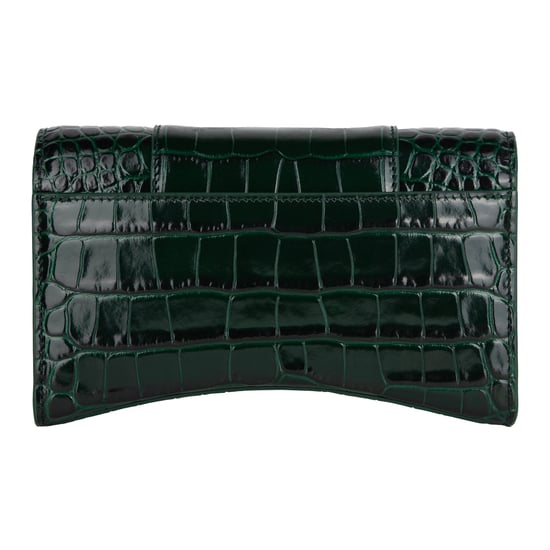 Balenciaga – Hourglass – Geprägte Kroko-Geldbörse mit Kette - Image 4