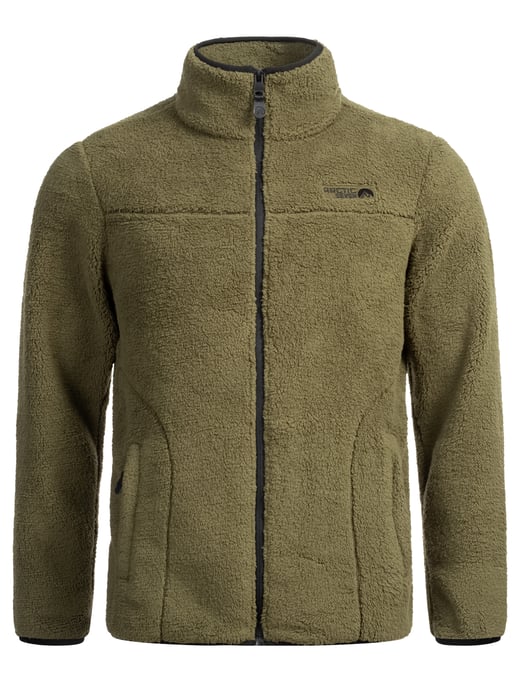Arctic Seven Herren Sherpa Fleecejacke – Warme Outdoorjacke mit Zipper – Olive - Image 2