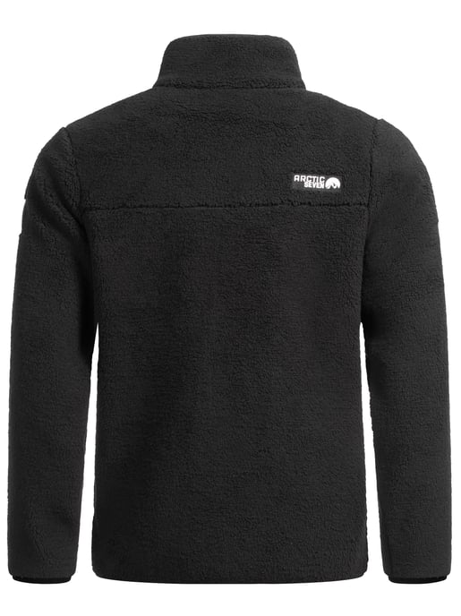 Arctic Seven Herren Sherpa Fleecejacke – Warme Outdoorjacke mit Zipper – Schwarz - Image 4