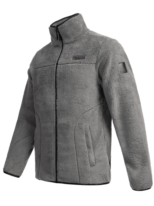 Arctic Seven Herren Sherpa Fleecejacke – Warme Outdoorjacke mit Zipper – Dunkelgrau - Image 3