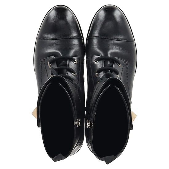 Valentino – Rockstud – Schnürstiefeletten aus schwarzem Leder - Image 3