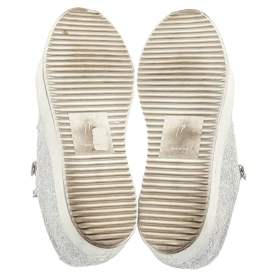 Giuseppe Zanotti – May London – Sneaker in weißem Glitzer - Image 6