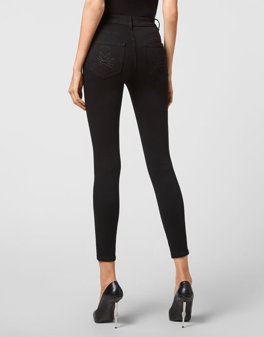 Philipp Plein Skinny-Fit Jeans Skull mit Totenkopfdetail - Schwarz - Image 3
