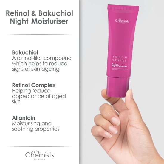 skinChemists Jugendserie Retinol & Bakuchiol Nachtfeuchtigkeitspflege 50ml x 2 Duo-Pack - Image 5
