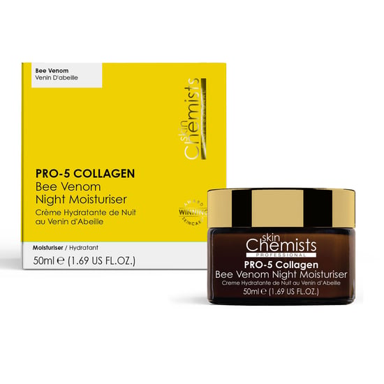 skinChemists Pro-5 Kollagen Bienengift Nachtfeuchtigkeitsspender 50 ml x 2 Doppelpack - Image 2