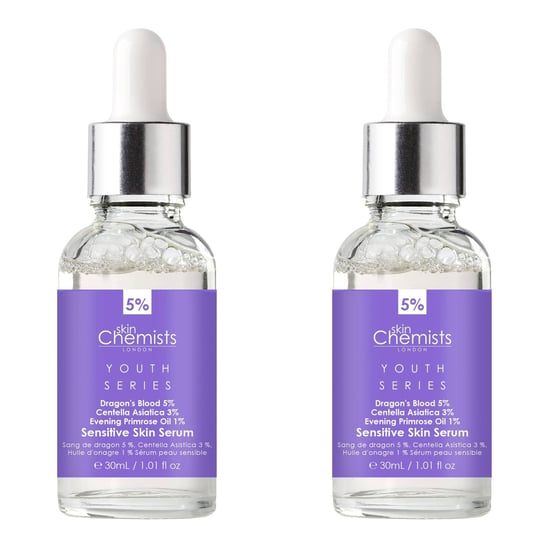 skinChemists Jugendserie Serum für empfindliche Haut Drachenblut 5%, Centella Asiatica 3%, Nachtkerzenöl 1% 30ml x 2 Duo-Pack - Image 1