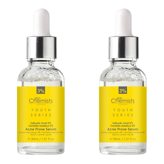 skinChemists Jugendserie Akneanfälliges Serum Salicylsäure 2%, Centella Asiatica 3% 30ml x 2 Duo-Pack - Image 1