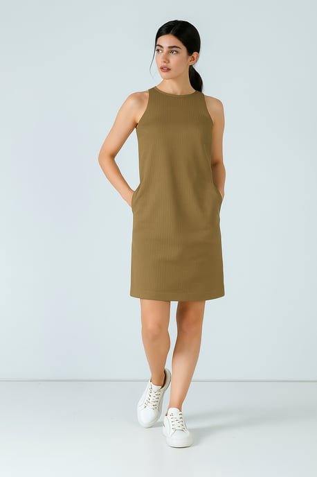 Lässiges Tencel-Jacquard-Kleid über dem Knie - Image 2