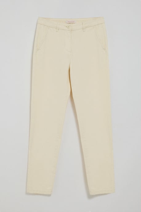 Chinohose May ecru mit minimalistischer Polo Club-Stickerei auf der Tasche - Image 1