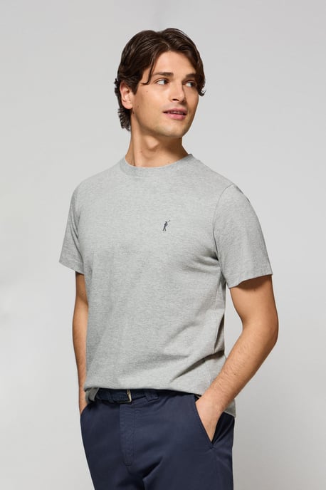 Dreierpack Kurzarm-T-Shirts mit Rigby Go-Logo marineblau, weiß und grau meliert - Image 5