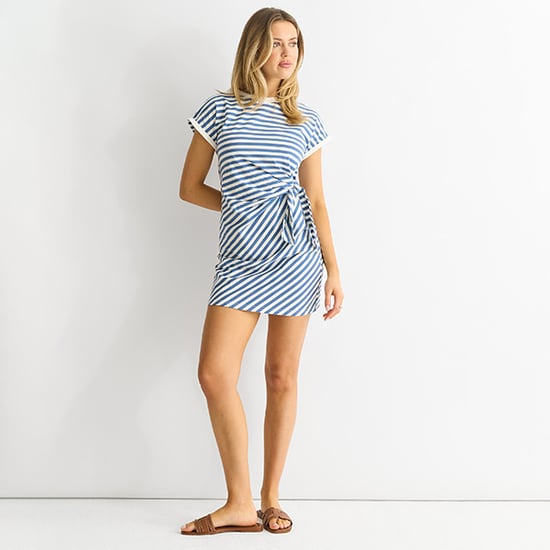 Blaues Stretch-Streifen-Minikleid - Image 1