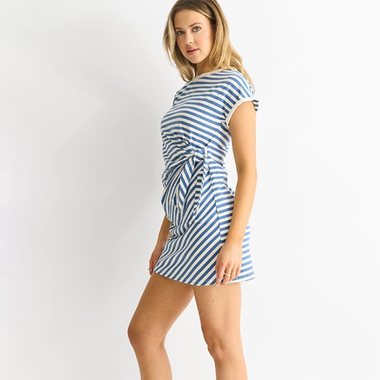 Blaues Stretch-Streifen-Minikleid - Image 3