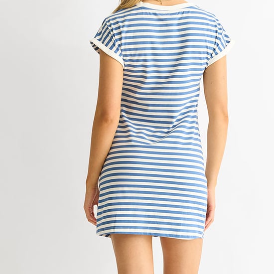 Blaues Stretch-Streifen-Minikleid - Image 4