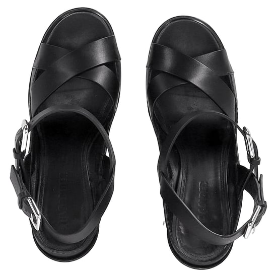 Jil Sander – Plateausandalen mit Knöchelriemen aus schwarzem Leder - Image 5