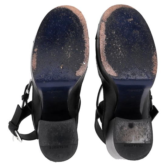 Jil Sander – Plateausandalen mit Knöchelriemen aus schwarzem Leder - Image 6