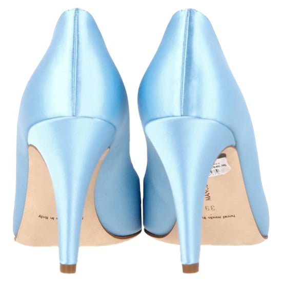 Manolo Blahnik Palos 90 mm Pumps mit Strass-Vogel aus hellblauem Satin - Image 6
