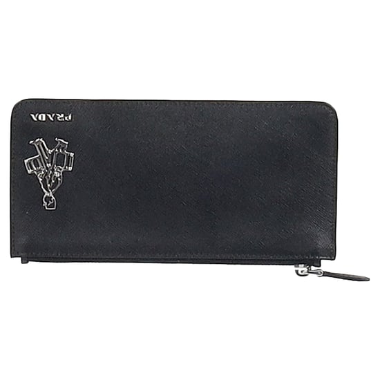 Prada Bellhop Schlüsseletui mit Reißverschluss aus schwarzem Saffiano-Leder - Image 1