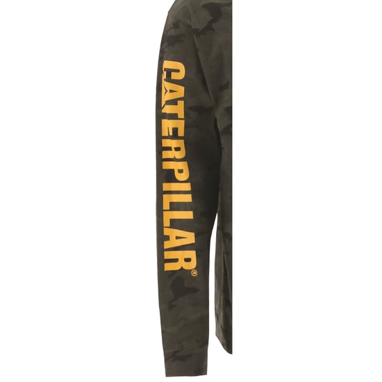 Caterpillar Markenzeichen Banner Langarm Baumwoll Herren Grün T-Shirt - Image 3