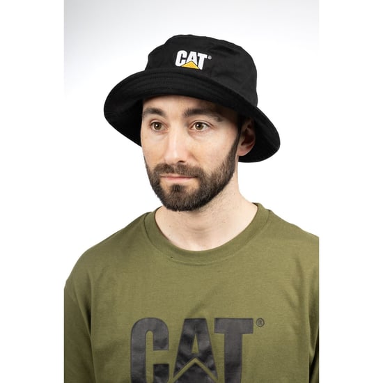 Caterpillar Baumwolle Unisex Erwachsene Schwarzer Bucket Hat - Image 1