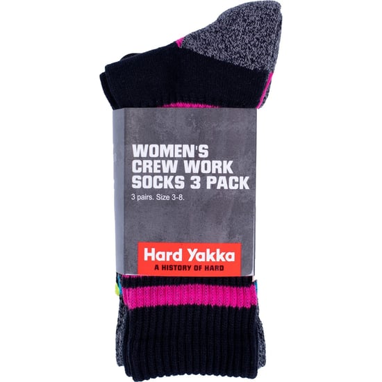 Hard Yakka Crew 3er-Pack Baumwoll-Arbeits-Socken für Frauen in Mehrfarbig - Image 2