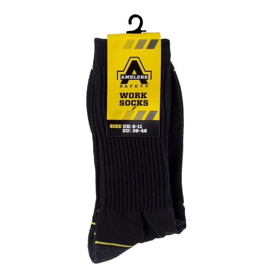 Amblers Safety Amblers Baumwoll-Arbeitssocken für Herren in Schwarz - Image 1
