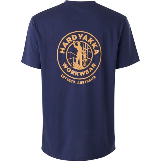 Hard Yakka Heritage Icon Baumwoll-Herren-T-Shirt in Blau - Image 2