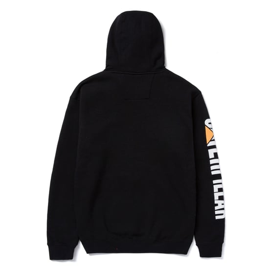 Caterpillar Markenbanner Baumwolle Herren Schwarz Kapuzensweatshirt - Image 6