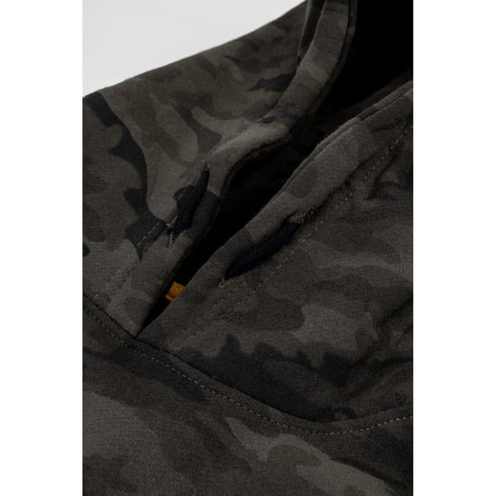 Caterpillar Markenzeichen Baumwoll Herren grüner Kapuzenpullover - Image 5
