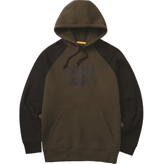 Caterpillar Raglan Baumwoll Herren Kapuzenpulli in Moosgrün - Image 4
