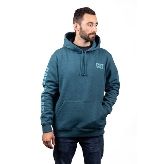 Caterpillar Markenbanner Baumwolle Herren Blau Kapuzenpullover - Image 1